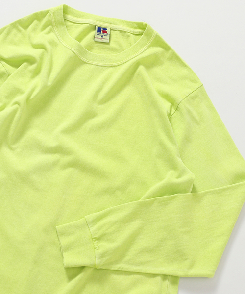 B.C STOCK(ベーセーストック)の「【RUSSELL ATHLETIC / ラッセル アスレティック】 overdye ls tee(Tシャツ/カットソー・メンズ・ホワイト/パープル/イエロー/ブルー系その他・LARGE/MEDIUM)」の4枚目の写真