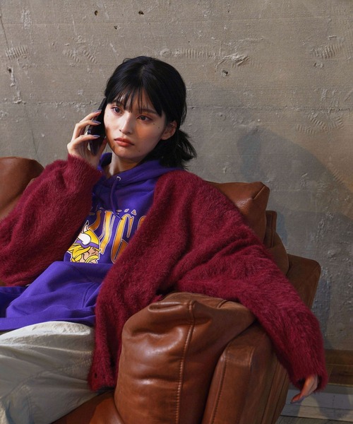 re_k by JUNRED（レクバイジュンレッド）の「re_k by JUNRED / フェザーヤーンルーズニットカーディガン（カーディガン/ボレロ・メンズ・ブルー/パープル/ワイン・S/L/M）」の3枚目の写真