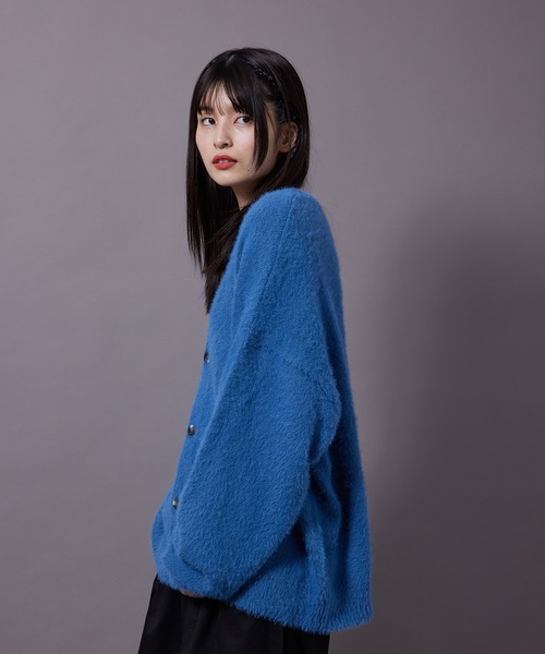 re_k by JUNRED（レクバイジュンレッド）の「re_k by JUNRED / フェザーヤーンルーズニットカーディガン（カーディガン/ボレロ・メンズ・ブルー/パープル/ワイン・S/L/M）」の6枚目の写真