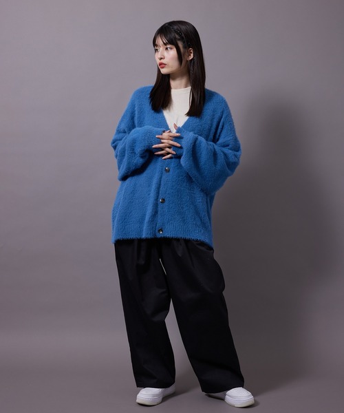 re_k by JUNRED（レクバイジュンレッド）の「re_k by JUNRED / フェザーヤーンルーズニットカーディガン（カーディガン/ボレロ・メンズ・ブルー/パープル/ワイン・S/L/M）」の14枚目の写真