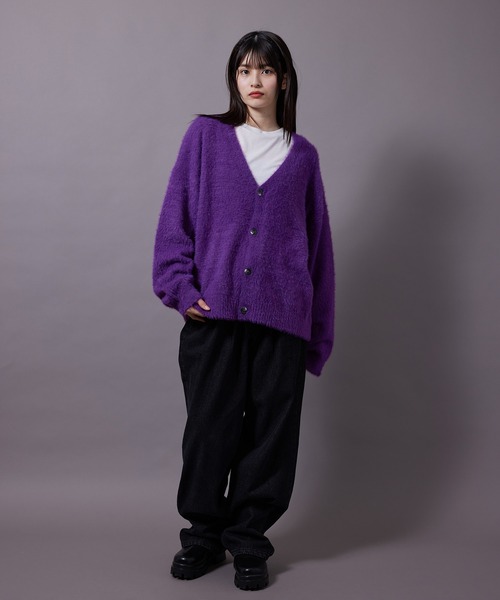 re_k by JUNRED（レクバイジュンレッド）の「re_k by JUNRED / フェザーヤーンルーズニットカーディガン（カーディガン/ボレロ・メンズ・ブルー/パープル/ワイン・S/L/M）」の15枚目の写真