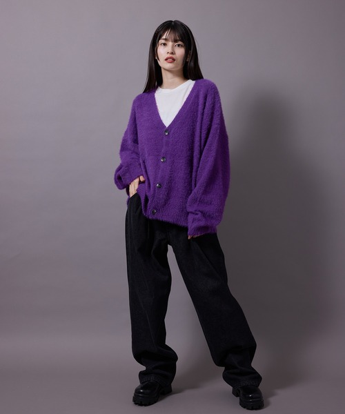 re_k by JUNRED（レクバイジュンレッド）の「re_k by JUNRED / フェザーヤーンルーズニットカーディガン（カーディガン/ボレロ・メンズ・ブルー/パープル/ワイン・S/L/M）」の16枚目の写真