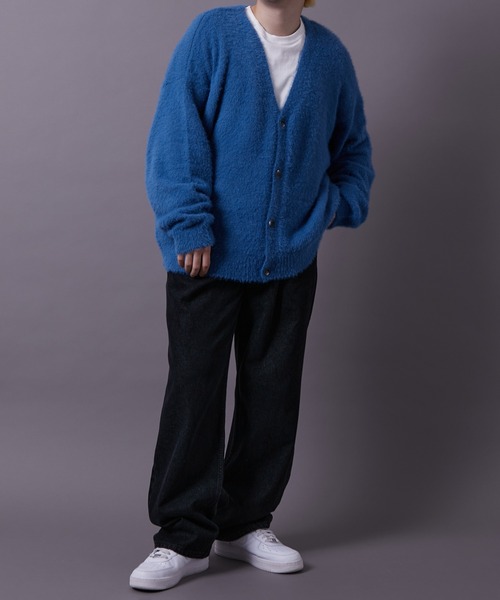 re_k by JUNRED（レクバイジュンレッド）の「re_k by JUNRED / フェザーヤーンルーズニットカーディガン（カーディガン/ボレロ・メンズ・ブルー/パープル/ワイン・S/L/M）」の20枚目の写真