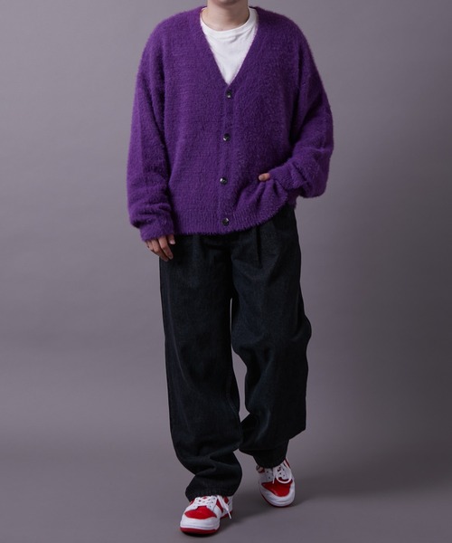 re_k by JUNRED（レクバイジュンレッド）の「re_k by JUNRED / フェザーヤーンルーズニットカーディガン（カーディガン/ボレロ・メンズ・ブルー/パープル/ワイン・S/L/M）」の21枚目の写真