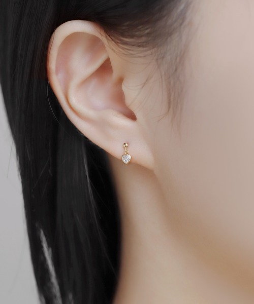 ジルコニアハートミニピアス[K10]（ピアス（両耳用））｜ANEMONE（アネモネ）