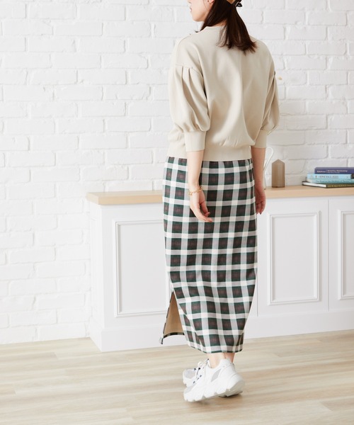 acro(アクロ)の「ドットボタンボリューム5分袖カーディガン/AC1473(カーディガン/ボレロ・レディース・ベージュ/ブルー/オレンジ/パープル/ブラック・フリ-)」の13枚目の写真