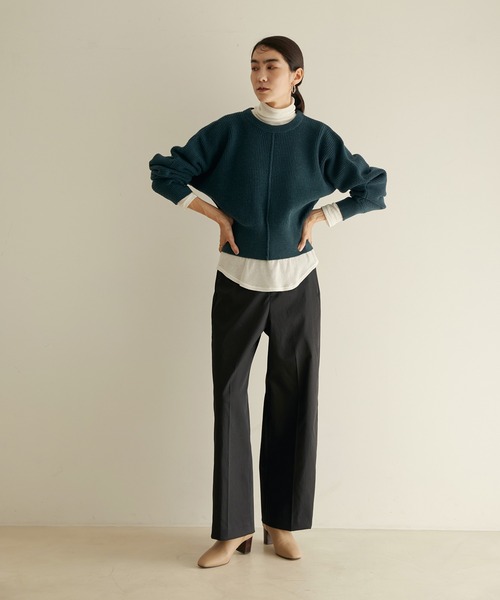【WEB限定】畦ドルマンクロップドニット