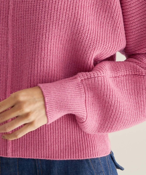 SALON adam et rope'（サロン アダム エ ロペ）の「【WEB限定】畦ドルマンクロップドニット（ニット/セーター・レディース・ホワイト/ブラック/ダークグリーン/ピンク・FREE）」の17枚目の写真