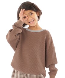 【WEB限定】SHIPS KIDS:100~160cm / ビッグ ワッフル 長袖 カットソー