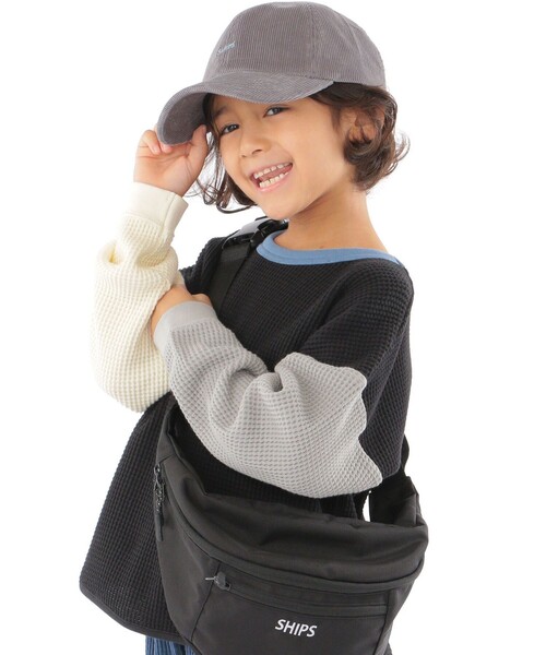 SHIPS（シップス）の「【WEB限定】SHIPS KIDS:100～160cm / ビッグ ワッフル 長袖 カットソー（Tシャツ/カットソー・キッズ・ブラック/ダークグレー/ナチュラル/キャメル・100/110/120/130/S/145/M/160）」の3枚目の写真