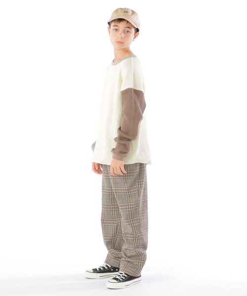 SHIPS（シップス）の「【WEB限定】SHIPS KIDS:100～160cm / ビッグ ワッフル 長袖 カットソー（Tシャツ/カットソー・キッズ・ブラック/ダークグレー/ナチュラル/キャメル・100/110/120/130/S/145/M/160）」の8枚目の写真