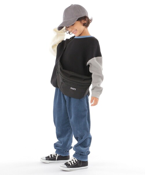 SHIPS（シップス）の「【WEB限定】SHIPS KIDS:100～160cm / ビッグ ワッフル 長袖 カットソー（Tシャツ/カットソー・キッズ・ブラック/ダークグレー/ナチュラル/キャメル・100/110/120/130/S/145/M/160）」の17枚目の写真