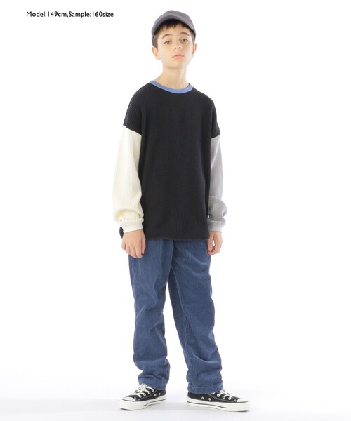 SHIPS（シップス）の「【WEB限定】SHIPS KIDS:100～160cm / ビッグ ワッフル 長袖 カットソー（Tシャツ/カットソー・キッズ・ブラック/ダークグレー/ナチュラル/キャメル・100/110/120/130/S/145/M/160）」の20枚目の写真
