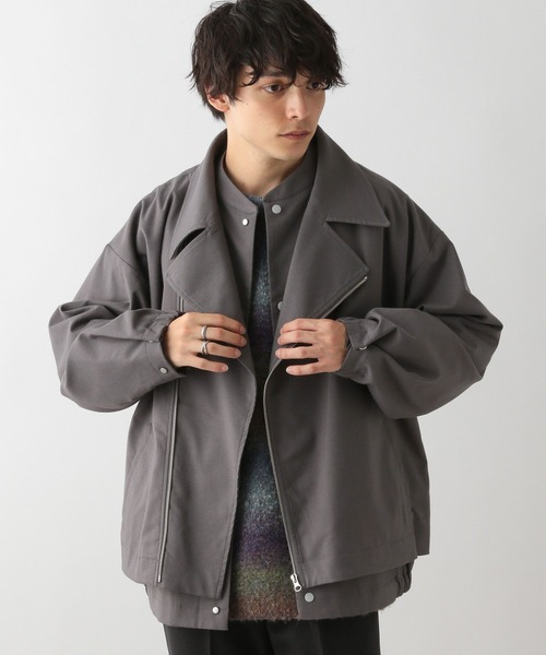 RAGEBLUE(レイジブルー)の「【WEB限定】TRストレッチ/レイヤードZIPライダースブルゾン(ブルゾン・メンズ・ブラック/ダークグレー・FREE)」の3枚目の写真