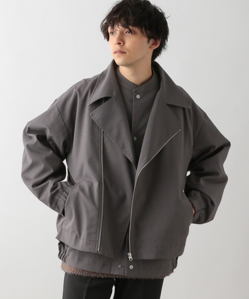 RAGEBLUE(レイジブルー)の「【WEB限定】TRストレッチ/レイヤードZIPライダースブルゾン(ブルゾン・メンズ・ブラック/ダークグレー・FREE)」の4枚目の写真