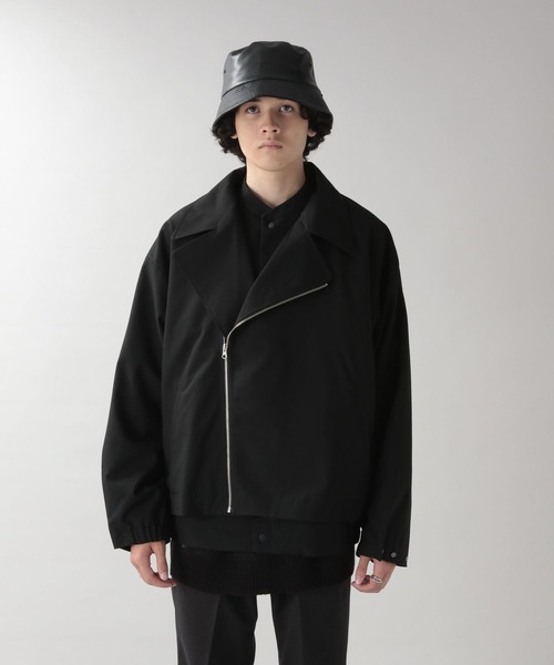 RAGEBLUE(レイジブルー)の「【WEB限定】TRストレッチ/レイヤードZIPライダースブルゾン(ブルゾン・メンズ・ブラック/ダークグレー・FREE)」の14枚目の写真
