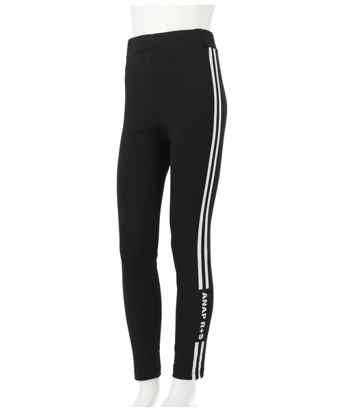 ANAP GiRL(アナップガール)の「R+Sサイドラインレギンス(レギンス/スパッツ・キッズ・ブラック/ライトグレー・XS/S/M)」の11枚目の写真