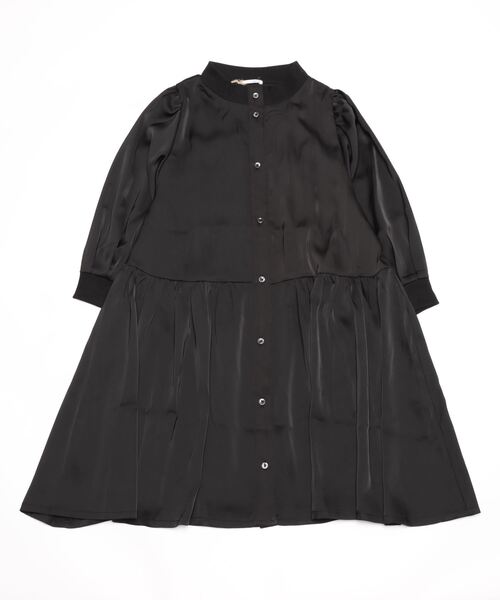 sandy（サンディー）の「【sandy】サテンボリュームスリーブリブ付ブラウス（シャツ/ブラウス・レディース・ネイビー/ベージュ/ブラック・FREE）」の2枚目の写真