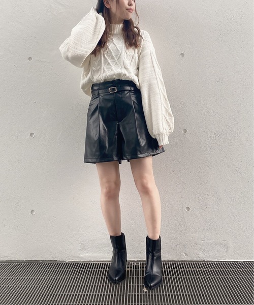 TORTE（トルテ）の「モールケーブルニット（ニット/セーター・レディース・ホワイト/ライトグリーン/パープル/ライトピンク・FREE）」の6枚目の写真