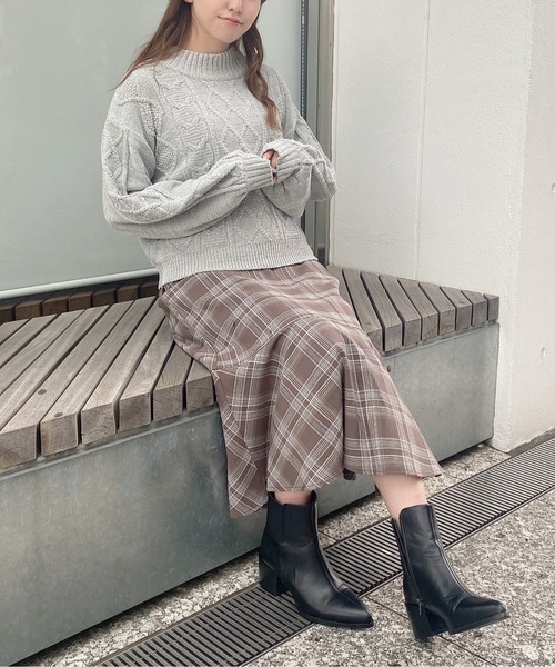 TORTE（トルテ）の「モールケーブルニット（ニット/セーター・レディース・ホワイト/ライトグリーン/パープル/ライトピンク・FREE）」の8枚目の写真