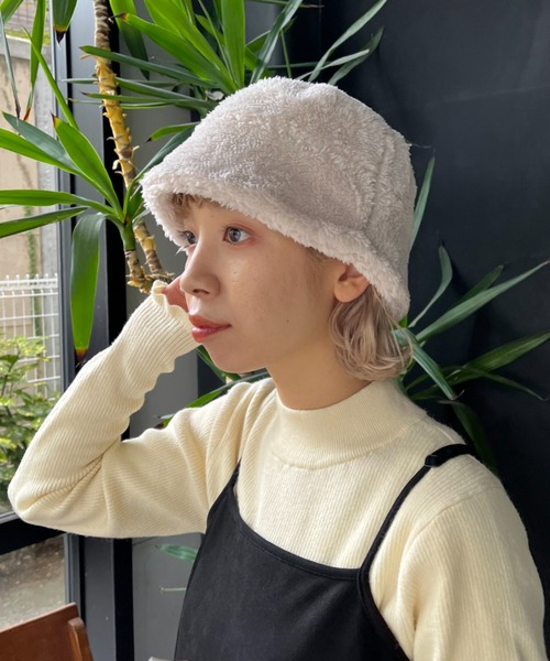 CIAOPANIC（チャオパニック）の「ボアバケットハット（ハット・メンズ・ブラック/アイボリー・FREE）」の8枚目の写真