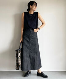 エディター坪田あさみ × woadblue × Demi-Luxe BEAMS / 別注 デニム ナロースカート
