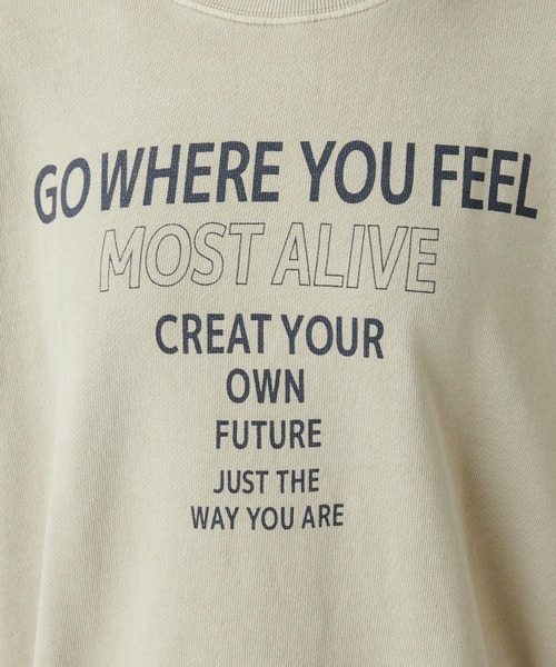 PUAL CE CIN（ピュアルセシン）の「ロゴプリントピグメントプルオーバー（Tシャツ/カットソー・レディース・ベージュ/チャコールグレー/ブルー・FREE）」の10枚目の写真