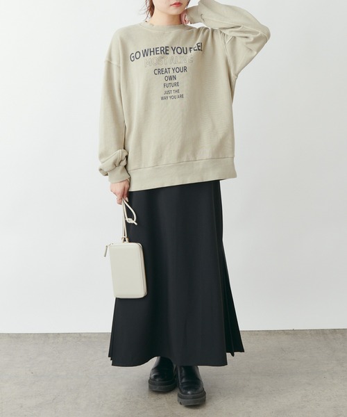 PUAL CE CIN（ピュアルセシン）の「ロゴプリントピグメントプルオーバー（Tシャツ/カットソー・レディース・ベージュ/チャコールグレー/ブルー・FREE）」の16枚目の写真