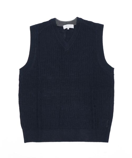 STYLEBLOCK（スタイルブロック）の「編地切替Ｖベスト（ベスト・メンズ・ネイビー/チャコール/グリーン/ブラック・M/L/LL）」の4枚目の写真