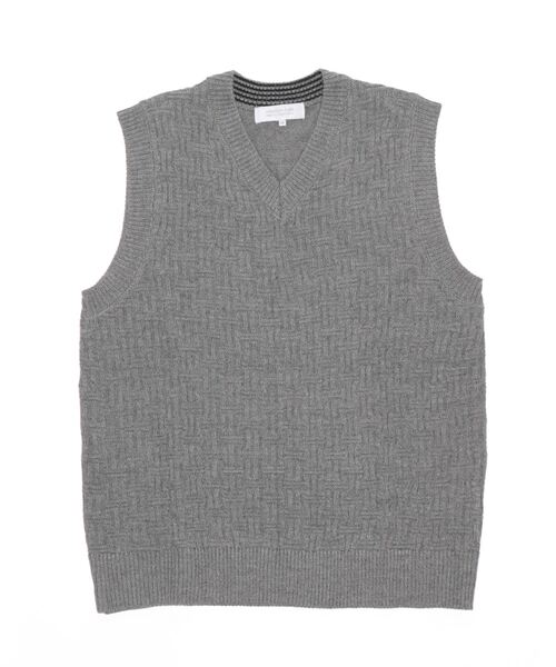 STYLEBLOCK（スタイルブロック）の「編地切替Ｖベスト（ベスト・メンズ・ネイビー/チャコール/グリーン/ブラック・M/L/LL）」の3枚目の写真