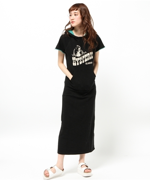 HYSTERIC GLAMOUR（ヒステリックグラマー）の「BUCK HORN BEER pt OP（ワンピース・レディース・ネイビー/トップグレー/ブラック・FREE）」の2枚目の写真