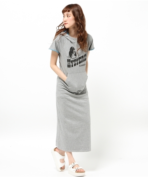 HYSTERIC GLAMOUR（ヒステリックグラマー）の「BUCK HORN BEER pt OP（ワンピース・レディース・ネイビー/トップグレー/ブラック・FREE）」の3枚目の写真