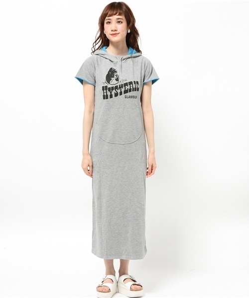 HYSTERIC GLAMOUR（ヒステリックグラマー）の「BUCK HORN BEER pt OP（ワンピース・レディース・ネイビー/トップグレー/ブラック・FREE）」の4枚目の写真