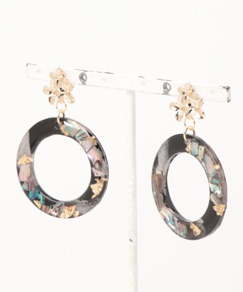 Masamiyabi 黒シリーズ シェル フープリングピアス Ma ピアス 両耳用 Tone トーン のファッション通販 Zozotown