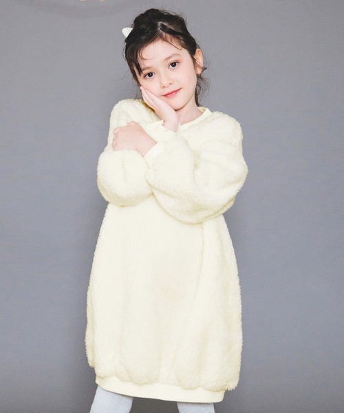 BRANSHES（ブランシェス）の「ボアワンピース（ワンピース・キッズ・ピンク/アイボリー/ライトグレー・100/150/90/110/130/120/140）」の22枚目の写真