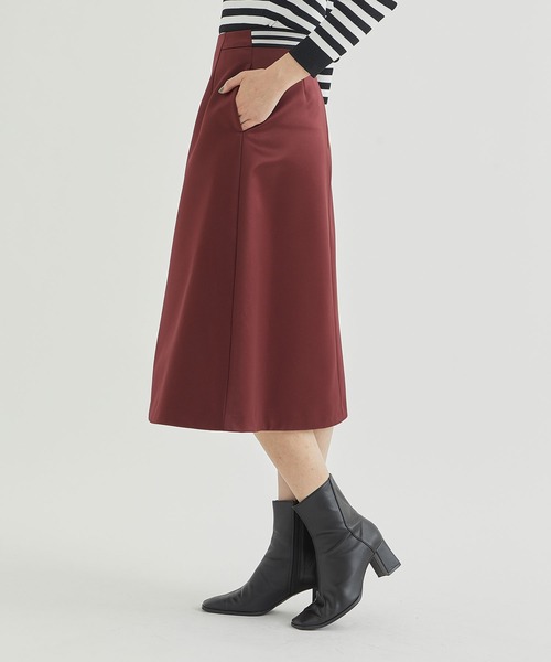 BORDERS at BALCONY / ボーダーズアットバルコニー】SATIN FLARE SKIRT 