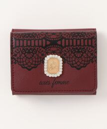 ビジューデザイン三つ折り財布