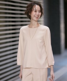 【XSサイズ~/洗える】ダブルフェイススーティング プルオーバーブラウス