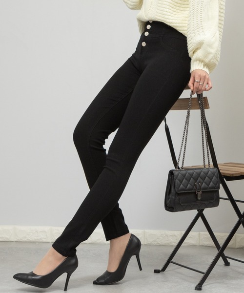 pumpkin port(パンプキンポート)の「ストレッチ ハイウエストスキニーパンツ(デニムパンツ・レディース・ブラック/ホワイト/キャメル/ワインレッド/ブラウン/カーキ/ベージュ/ラベンダー/ネイビー/グレー/ブルー・X-SMALL/SMALL/MEDIUM/LARGE)」の14枚目の写真