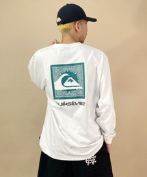 【ムラサキスポーツ別注】QUIKSILVER/クイックシルバー バックプリントロンT オーバーサイズ/スクエアロゴ ペイズリー柄 バンダナ柄/クルーネック ロングスリーブTee QLT231620M