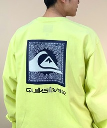【ムラサキスポーツ別注】QUIKSILVER/クイックシルバー バックプリントロンT オーバーサイズ/スクエアロゴ ペイズリー柄 バンダナ柄/クルーネック ロングスリーブTee QLT231620M
