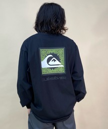 【ムラサキスポーツ別注】QUIKSILVER/クイックシルバー バックプリントロンT オーバーサイズ/スクエアロゴ ペイズリー柄 バンダナ柄/クルーネック ロングスリーブTee QLT231620M
