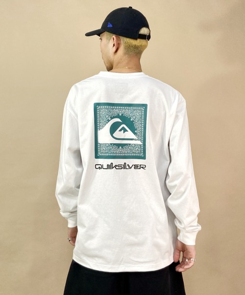 Quiksilver(クイックシルバー)の「【ムラサキスポーツ別注】QUIKSILVER/クイックシルバー バックプリントロンT オーバーサイズ/スクエアロゴ ペイズリー柄 バンダナ柄/クルーネック ロングスリーブTee QLT231620M(Tシャツ/カットソー・メンズ・ブラック/ホワイト/ライム・L/M)」の9枚目の写真