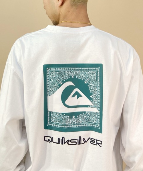 Quiksilver(クイックシルバー)の「【ムラサキスポーツ別注】QUIKSILVER/クイックシルバー バックプリントロンT オーバーサイズ/スクエアロゴ ペイズリー柄 バンダナ柄/クルーネック ロングスリーブTee QLT231620M(Tシャツ/カットソー・メンズ・ブラック/ホワイト/ライム・L/M)」の10枚目の写真