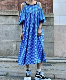 Candy Stripper | CHECKERED FLAG OFF SHOULDER ドレス(ワンピース)