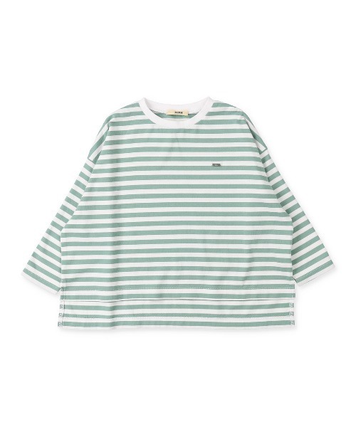 美品　FITH　フィス　ボーダー×レーススモック長袖Tシャツ フィス FITH ボーダー×レーススモック長袖Tシャツ （ブラック系） -靴