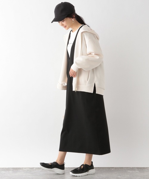 GLOBAL WORK(グローバルワーク)の「Vネックジャンスカ/176399(ジャンパースカート・レディース・オフホワイト/ブラック/カーキ・FREE)」の14枚目の写真