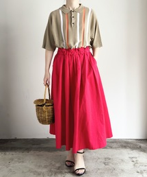 COMMON WARE（コモンウェアー）の「COMMONWARE:ストライプ ニットポロS/S（ポロシャツ）」