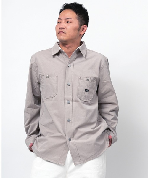 Alil(アリル)の「【Alil】ピケ&デニム ワークシャツ 大人カジュアル(シャツ/ブラウス・メンズ・グレイッシュベージュ/カーキ/ブルー・SMALL/MEDIUM/LARGE)」の13枚目の写真