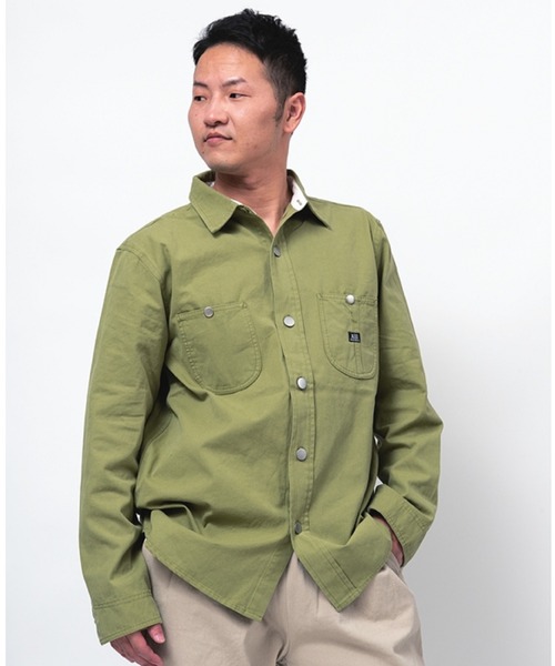 Alil(アリル)の「【Alil】ピケ&デニム ワークシャツ 大人カジュアル(シャツ/ブラウス・メンズ・グレイッシュベージュ/カーキ/ブルー・SMALL/MEDIUM/LARGE)」の21枚目の写真